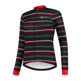 Rogelli Stripe dames winter fietsjack - zwart/rood