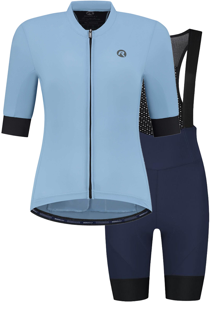 Rogelli Signature dames zomer fietskledingset - blauw