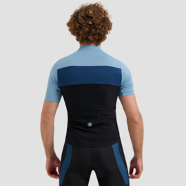 Rogelli Core Block heren fietsshirt korte mouwen - zwart/blauw