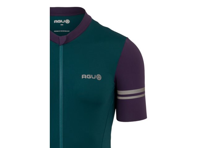AGU Performance Colorblock heren  fietsshirt korte mouwen - deep sea green