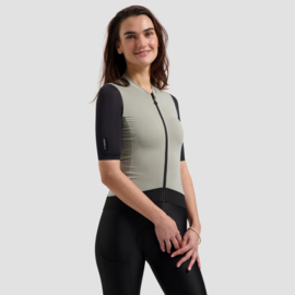 Rogelli Distance II dames fietsshirt korte mouwen - taupe/zwart