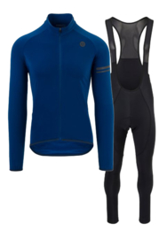 AGU Essential Thermo winter fietskledingset - zwart/blauw