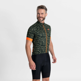 Rogelli Rubik heren fietsshirt korte mouwen - groen/oranje