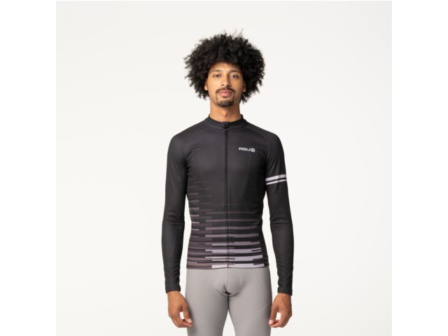 AGU Faded Blocks heren fietsshirt lange mouwen - zwart
