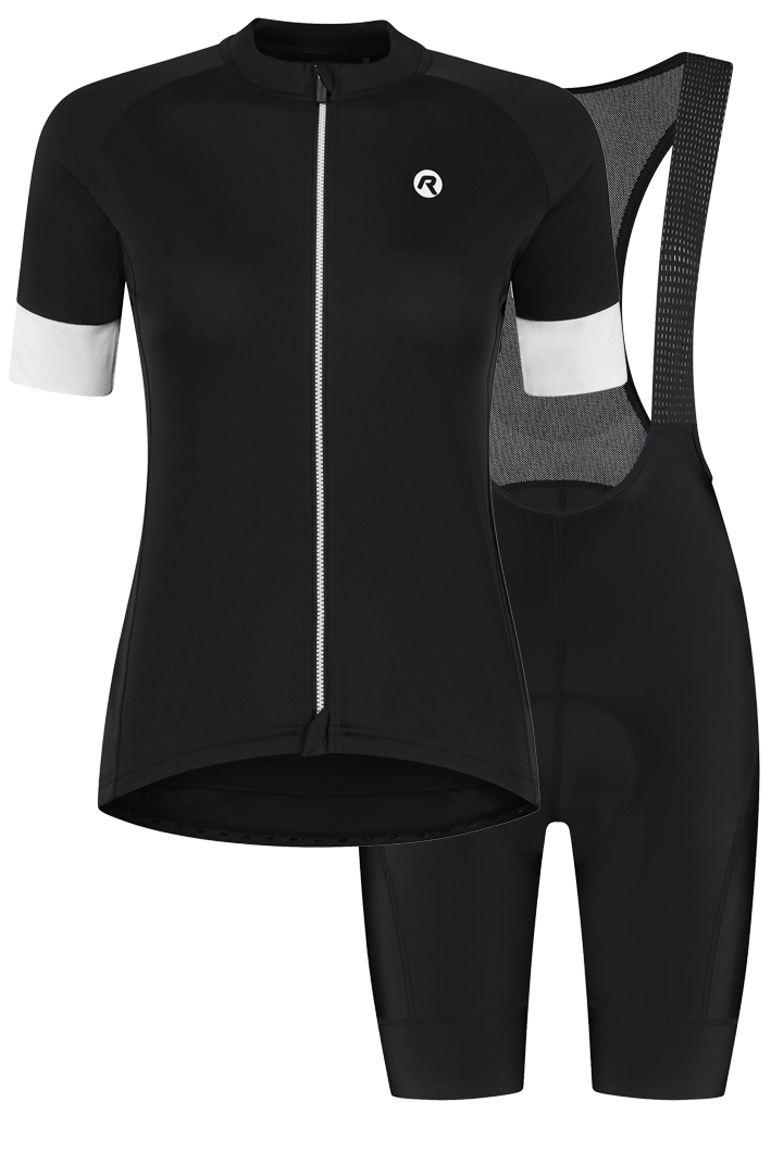 Rogelli Modesta dames zomer fietskledingset - zwart/wit