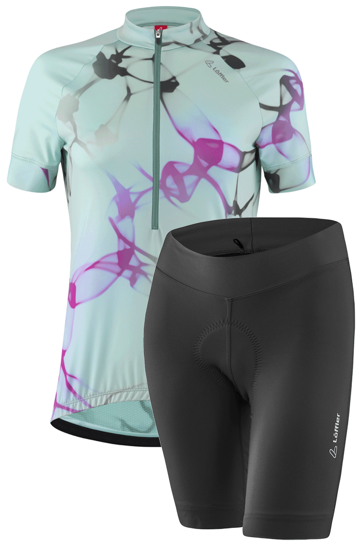 Löffler Basic Serenade HZ dames zomer fieskledingset - zwart/cottage