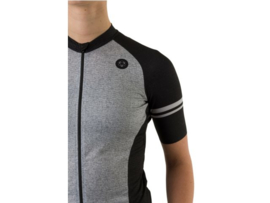 AGU Melange dames fietsshirt korte mouwen - zwart/grijs