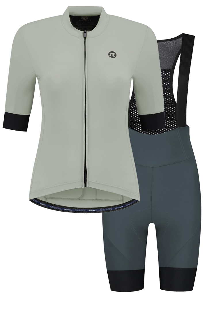 Rogelli Signature dames zomer fietskledingset - grijs