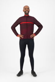 Rogelli Stripe/Focus winter fietskledingset - bordeaux/rood/zwart