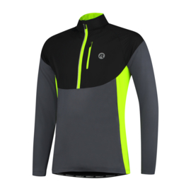 Rogelli Block hardloopshirt heren lange mouwen - zwart/grijs/fluor