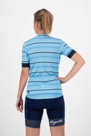Rogelli Stripe dames fietsshirt korte mouwen - blauw