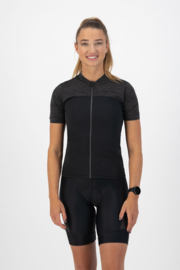 Rogelli Melange dames fietsshirt korte mouwen - zwart