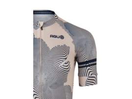 AGU Essential Striped Flower dames fietsshirt korte mouwen - peanut cream