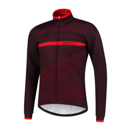 Rogelli Stripe/Focus winter fietskledingset - bordeaux/rood/zwart