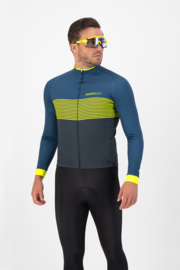 Rogelli Boost heren fietsshirt lange mouwen - blauw/fluor