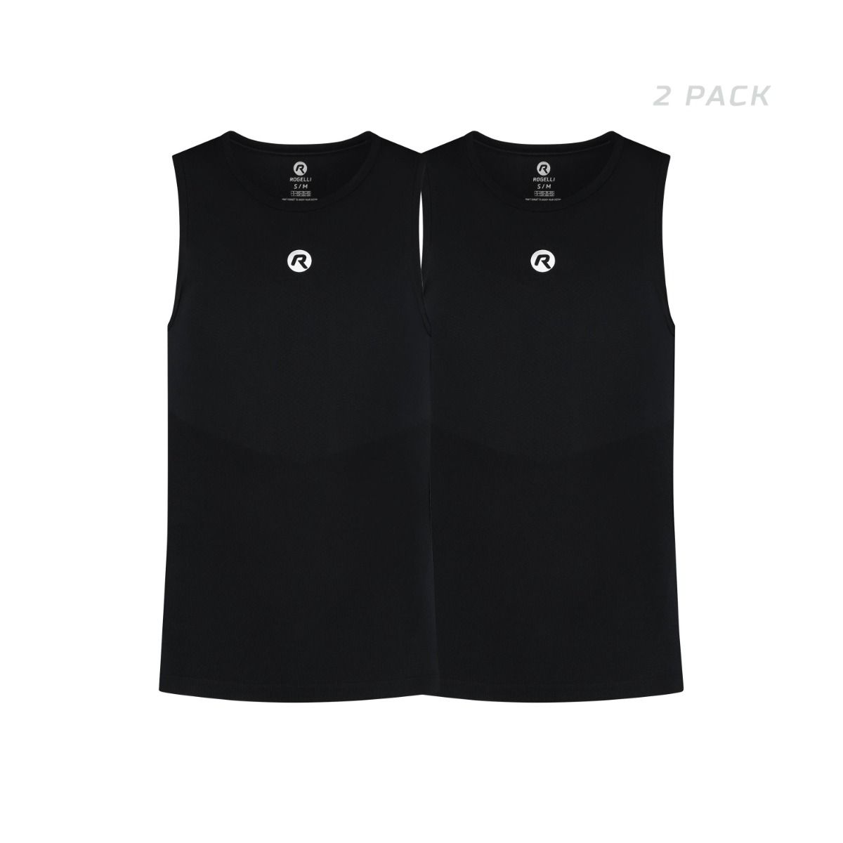 Rogelli Core ondershirt mouwloos - zwart - 2 pack