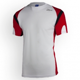 Rogelli Dutton hardloopshirt heren korte mouw - wit/rood/zwart