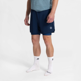 Rogelli Essential 2-in-1 korte hardloopbroek heren - blauw