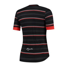 Rogelli Stripe dames fietsshirt korte mouwen - zwart/rood