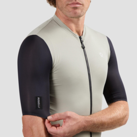 Rogelli Distance II heren fietsshirt korte mouwen - taupe/zwart