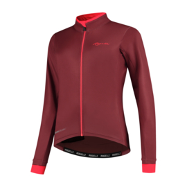 Rogelli Essential/Liona dames winter fietskledingset - bordeaux/coral/zwart