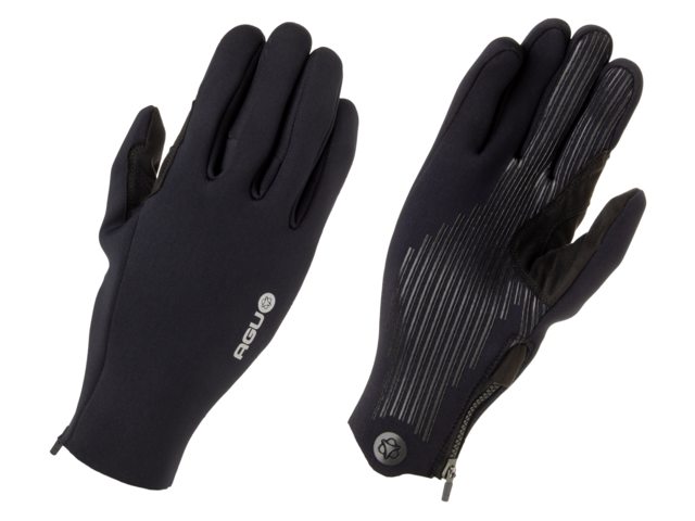 AGU Neoprene Zip winter fietshandschoenen - zwart