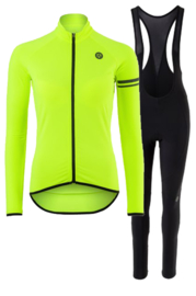 AGU Essential Thermo dames winter fietskledingset - zwart/fluor