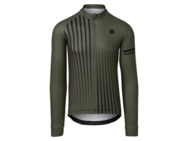 AGU Faded Stripe heren fietsshirt lange mouwen - army green