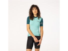 AGU Performance Colorblock dames fietsshirt korte mouwen - terme green