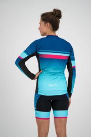 Rogelli Impress dames fietsshirt lange mouwen – blauw/roze