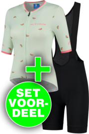 Rogelli Fruity/Ultracing dames zomer fietskledingset - mint/coral/zwart