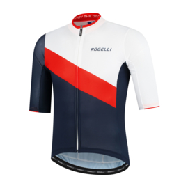 Rogelli Kai fietsshirt korte mouwen - blauw/rood/wit