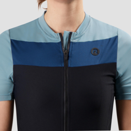 Rogelli Core Block dames fietsshirt korte mouwen - blauw/zwart