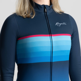Rogelli Impress II dames fietsshirt lange mouwen – blauw/roze