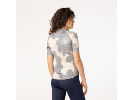 AGU Essential Striped Flower dames fietsshirt korte mouwen - peanut cream