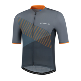 Rogelli Spike fietsshirt korte mouwen - grijs/oranje
