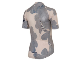 AGU Essential Striped Flower dames fietsshirt korte mouwen - peanut cream
