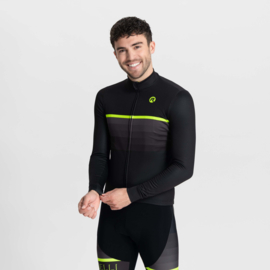 Rogelli Hero II heren fietsshirt lange mouwen - zwart/fluor
