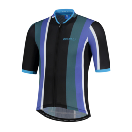 Rogelli Vintage fietsshirt korte mouwen - zwart/groen/blauw (eco)