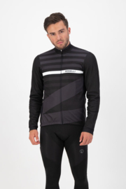 Rogelli Stripe heren winter fietsjack - zwart/wit