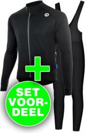 Rogelli Caluso/Basic winter fietskledingset - zwart