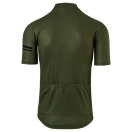 AGU Essential Striped fietsshirt korte mouwen - army green