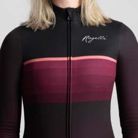 Rogelli Impress II dames fietsshirt lange mouwen – bordeaux/coral