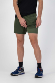 Rogelli Essential 2-in-1 korte hardloopbroek heren - groen