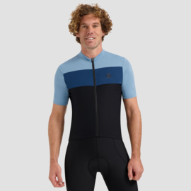 Rogelli Core Block heren fietsshirt korte mouwen - zwart/blauw