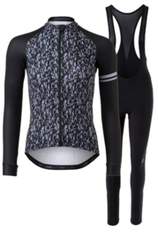 AGU Essential/melange dames winter fietskledingset - zwart/wit