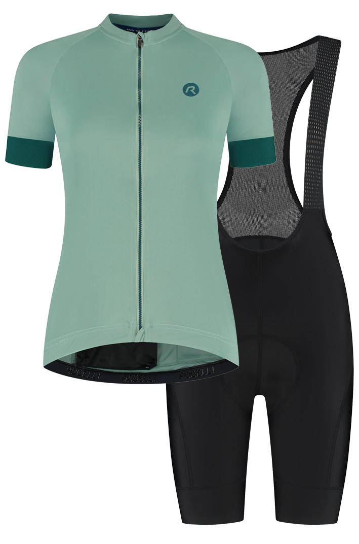 Rogelli Modesta dames zomer fietskledingset - groen/zwart