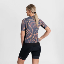 Rogelli Lynn dames fietsshirt korte mouwen - coral/grijs