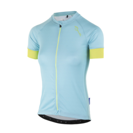 Rogelli Modesta dames fietsshirt korte mouwen - turquoise/geel