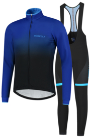 Rogelli Horizon/Fuse winter fietskledingset - blauw/zwart